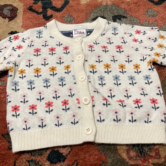 Hanna Andersson White Floral Cardigan 18-24 months - Picture 7 of 8